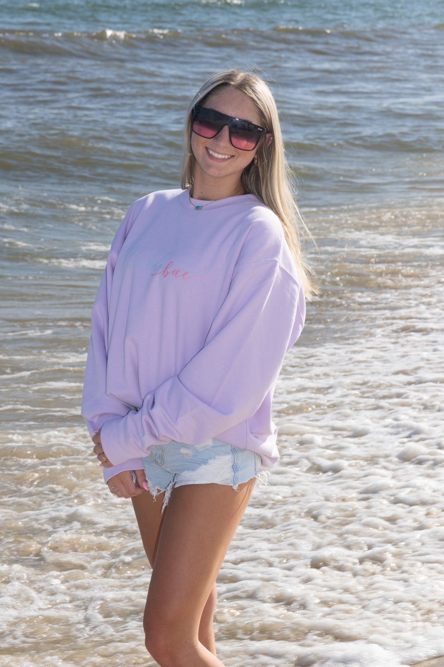 Classic Mobile bae Crewneck Sweatshirt (Lavender)