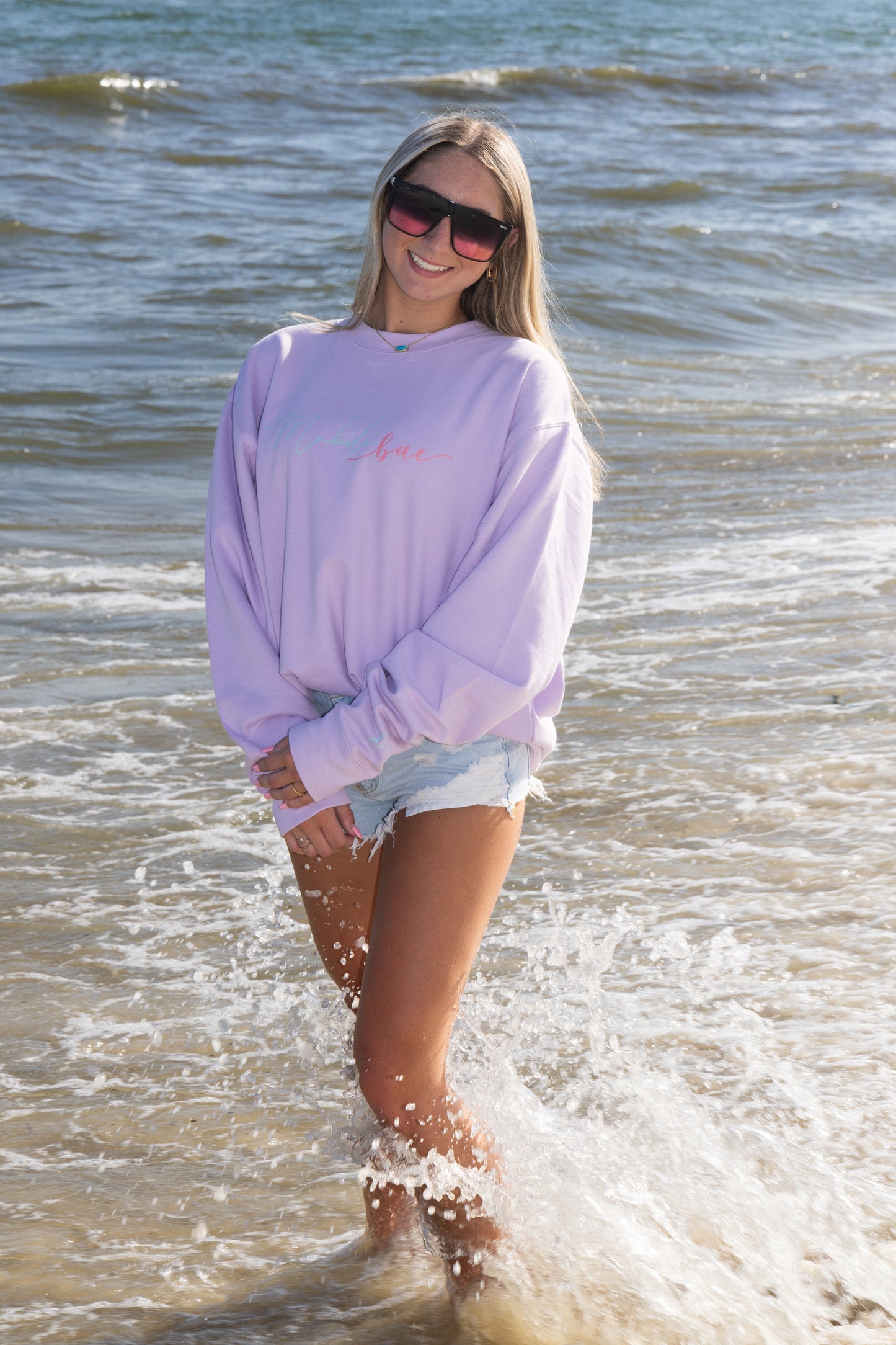 Classic Mobile bae Crewneck Sweatshirt (Lavender)