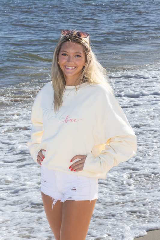 Classic Mobile bae Crewneck Sweatshirt (Cream)